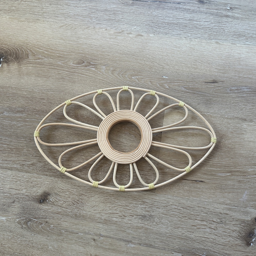 Rattan evil eye wall art